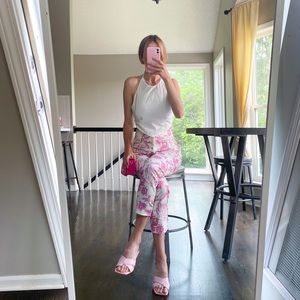 White Halterneck Hanky Hem Crop Top